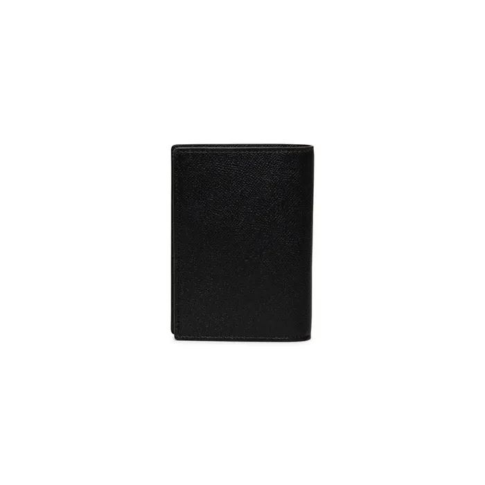 MenWomen Black Saffiano Leather Passport Case Santoni Small Leather Goods