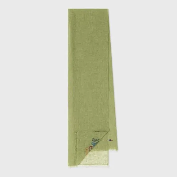 Mens 039Love039 Embroidered Linen Scarf Paul Smith Scarves Mens 039Love039 Embroidered Linen Scarf Paul Smith Scarves