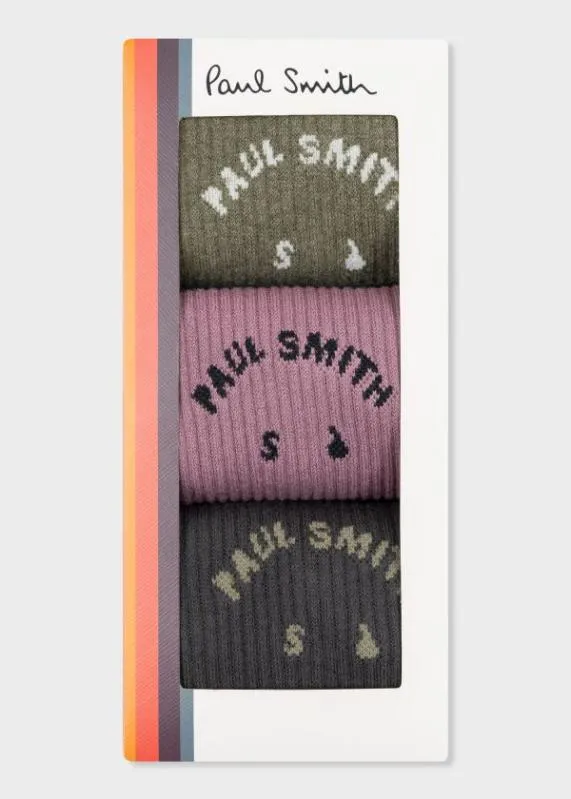 Mens 039PS Happy039 Socks Three Pack Paul Smith Socks Mens 039PS Happy039 Socks Three Pack Paul Smith Socks