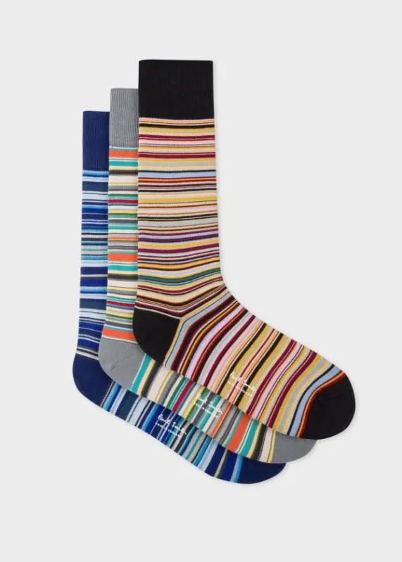 Mens 039Signature Stripe039 Socks Three Pack Paul Smith Socks
