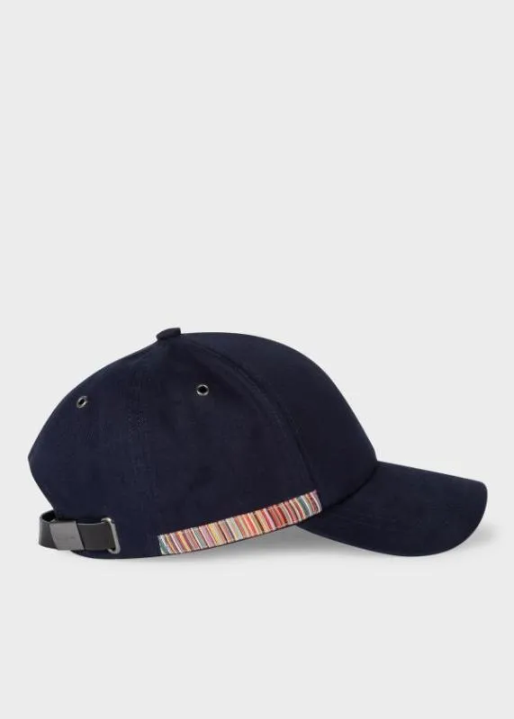 Mens 039Signature Stripe039 Trim Cotton Baseball Cap Paul Smith Hats and Gloves
