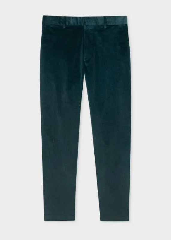 Mens Dark Teal Corduroy Trousers Paul Smith Pants