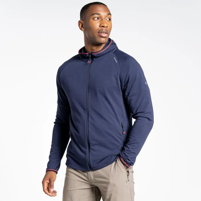 Mens Full Zip Fleece Craghoppers NosiLife Nepos Hooded Jacket Blue Navy