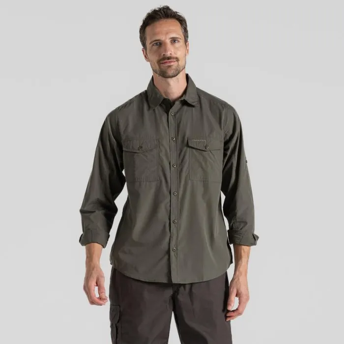 Mens Long Sleeve Craghoppers Kiwi Long Sleeved Shirt Cedar