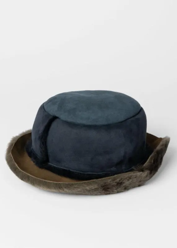 Mens Navy Shearling Bucket Hat Paul Smith Hats and Gloves Mens Navy Shearling Bucket Hat Paul Smith Hats and Gloves