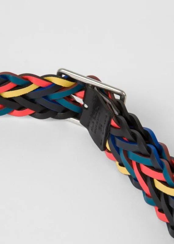 Mens Reversible Plaited Leather Belt Paul Smith Belts