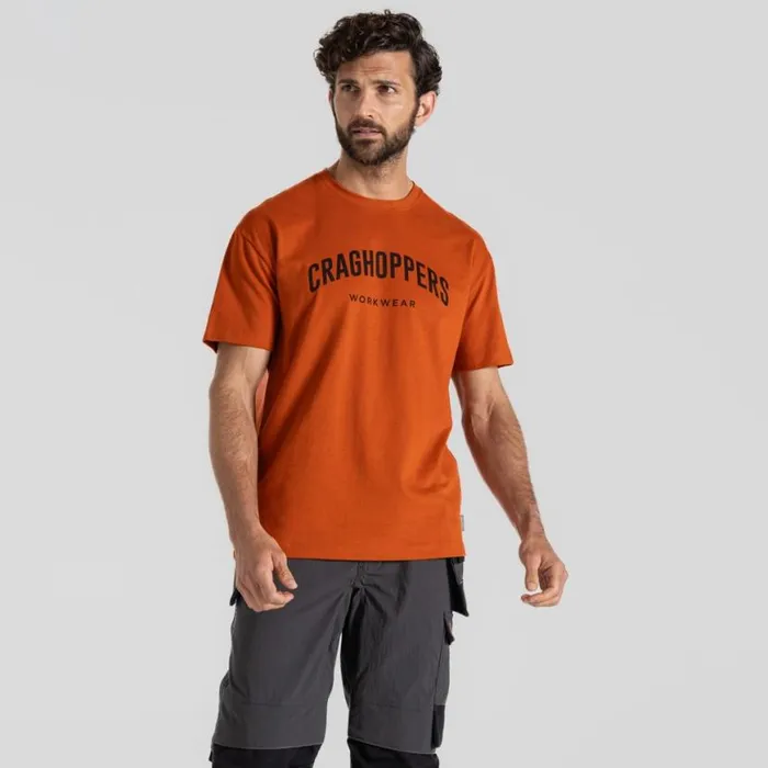 Mens Short Sleeve Craghoppers Batley Workwear TShirt Potters Clay