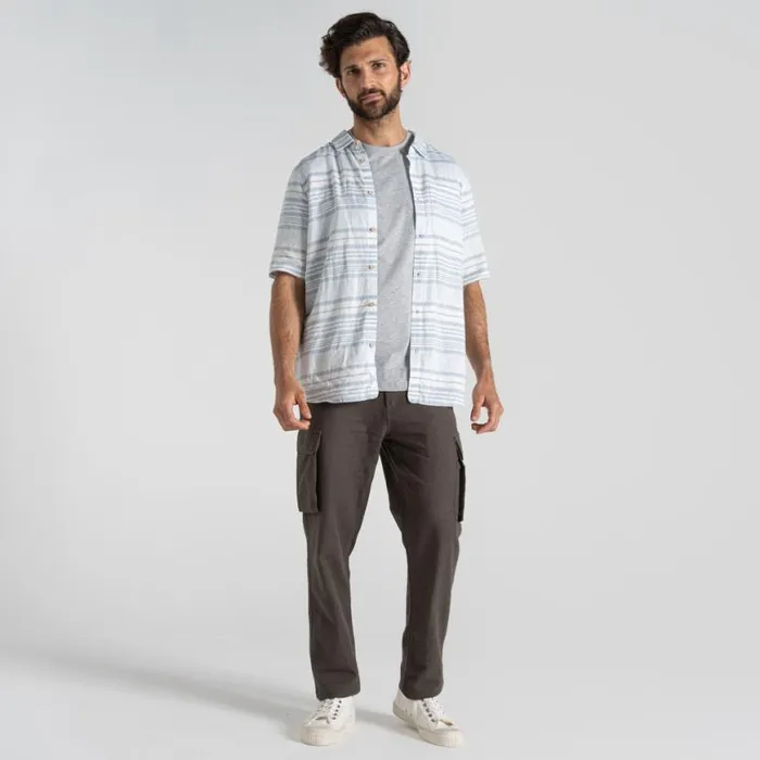 Mens Short Sleeve Craghoppers Cartwright Short Sleeved Shirt Niagara Blue Stripe Mens Short Sleeve Craghoppers Cartwright Short Sleeved Shirt Niagara Blue Stripe