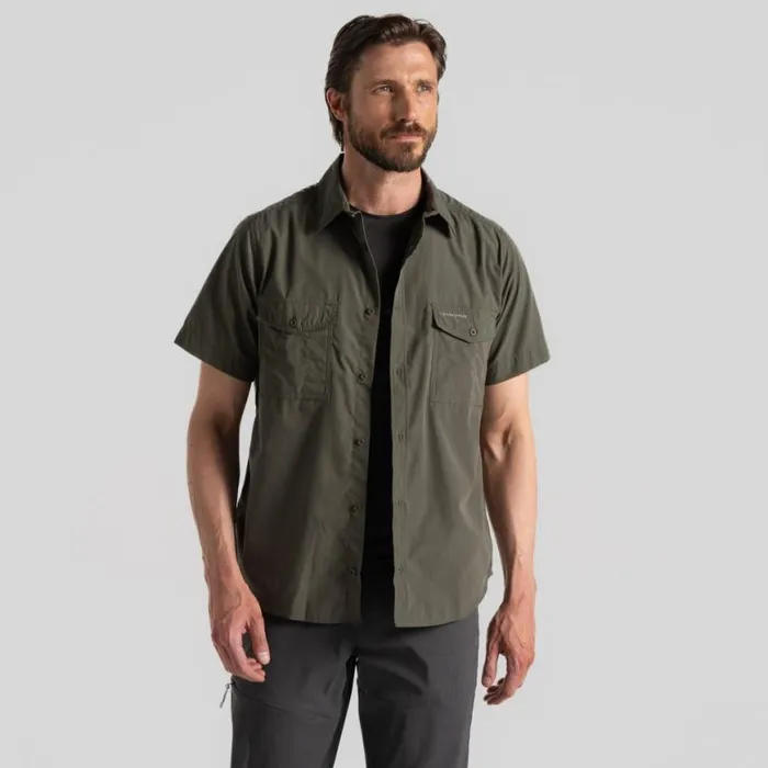 Mens Short Sleeve Craghoppers Kiwi Short Sleeved Shirt Cedar