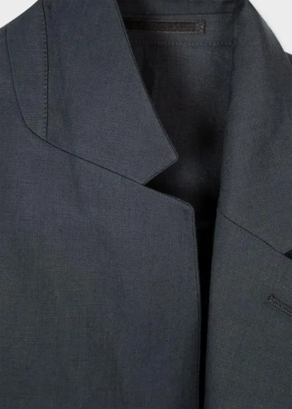 Mens TailoredFit Linen SuitTailoredFit Linen PatchPocket Unconstructed BlazerSlimFit Linen DrawstringWaist Pants Paul Smith Suits