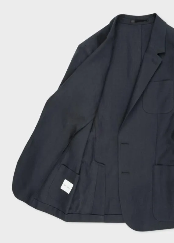 Mens TailoredFit Linen SuitTailoredFit Linen PatchPocket Unconstructed BlazerSlimFit Linen DrawstringWaist Pants Paul Smith Suits