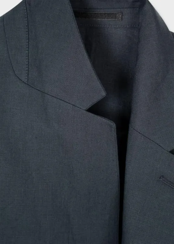 Mens TailoredFit Linen SuitTailoredFit Linen PatchPocket Unconstructed BlazerSlimFit Linen DrawstringWaist Pants Paul Smith Suits