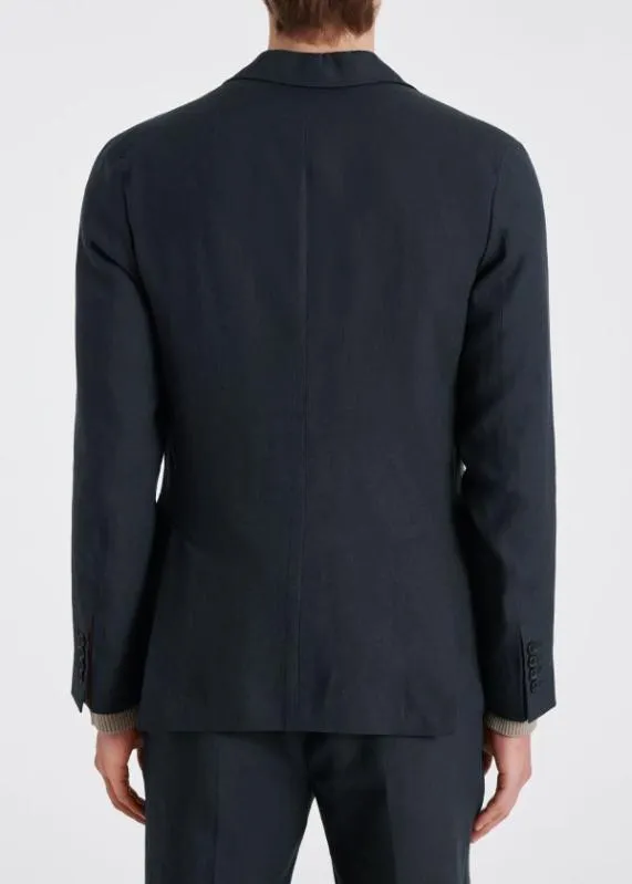 Mens TailoredFit Linen SuitTailoredFit Linen PatchPocket Unconstructed BlazerSlimFit Linen DrawstringWaist Pants Paul Smith Suits