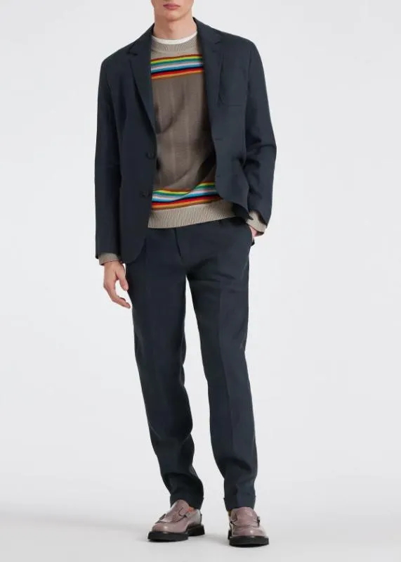 Mens TailoredFit Linen SuitTailoredFit Linen PatchPocket Unconstructed BlazerSlimFit Linen DrawstringWaist Pants Paul Smith Suits