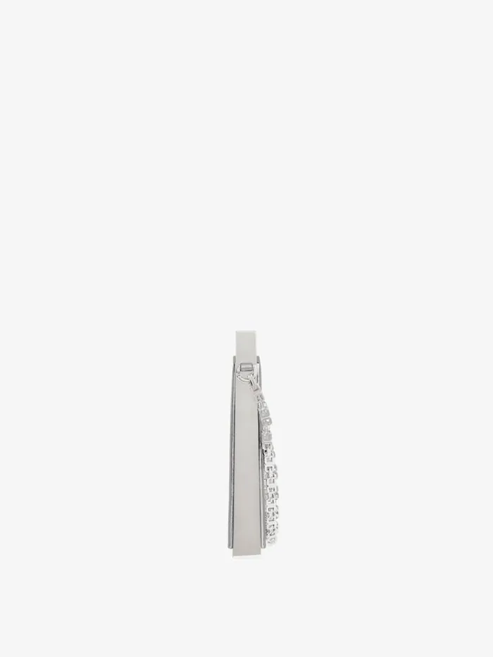 Micro Cut Out Bag In Satin And Strass With Frame Silvery Grey Women Givenchy Micro Bags