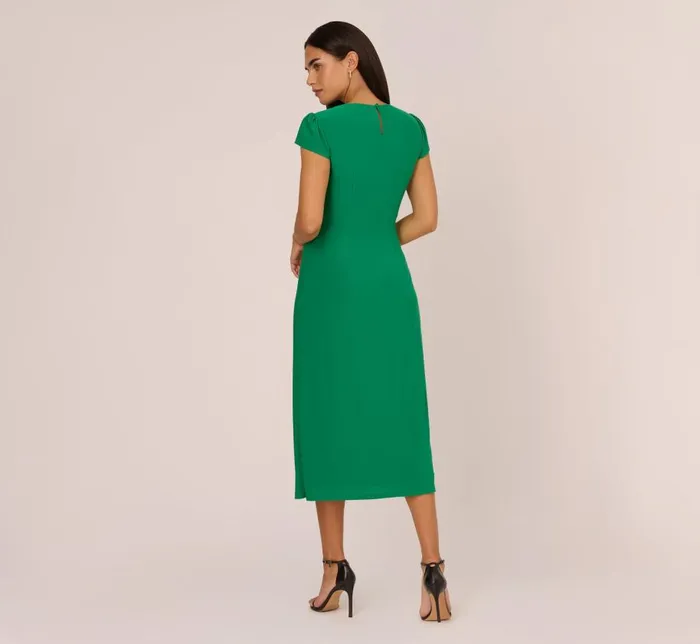 Midi Dresses Womens Adrianna Papell Jersey Midi Dress With Cap Sleeves In Vivid Green