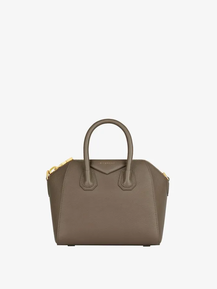 Mini Antigona Bag In Grained Leather Taupe Women Givenchy Crossbody Bags