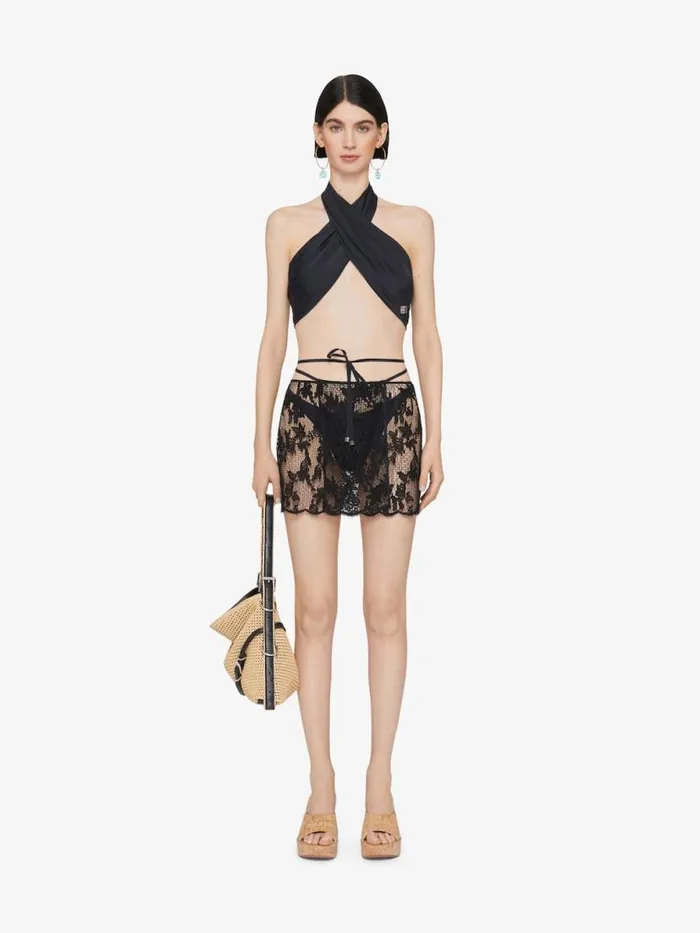 Mini Skirt In Lace Black Women Givenchy Skirts