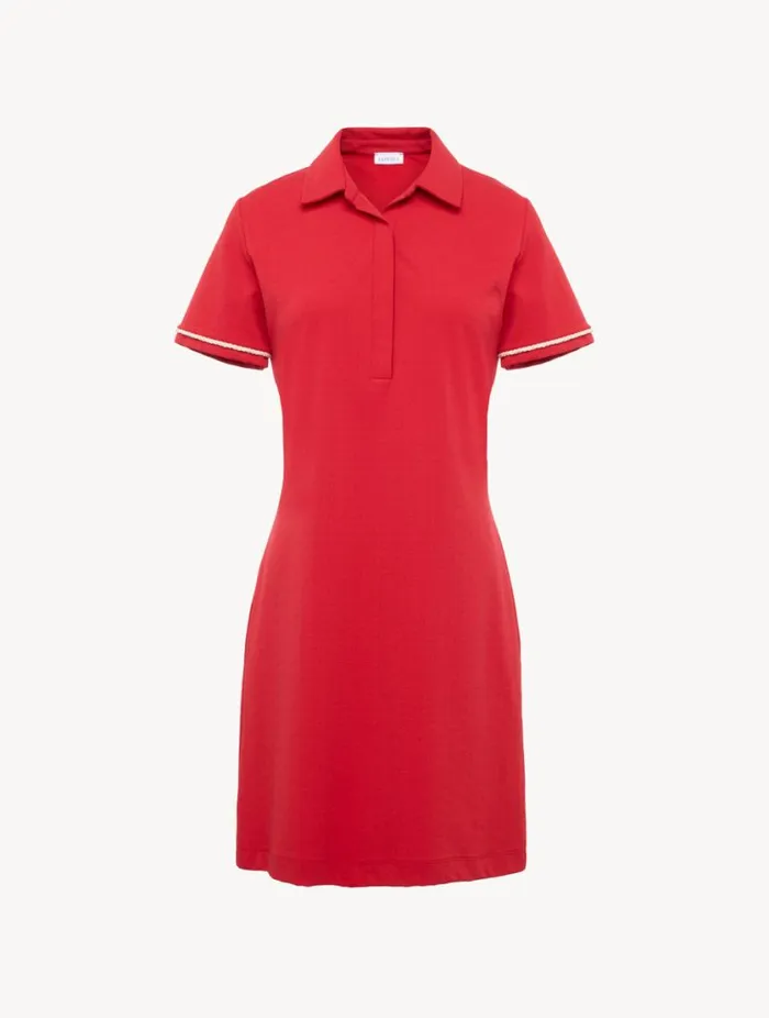 Monogram Polo Dress In Red Swim La Perla Beach Coverups