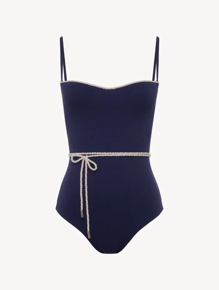 Monogram Underwired Swimsuit In Navy Swim La Perla OnePiece Bathing Suits