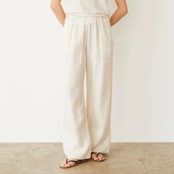 MONROW Pants Gauze Wide Leg Pant 8211 Women