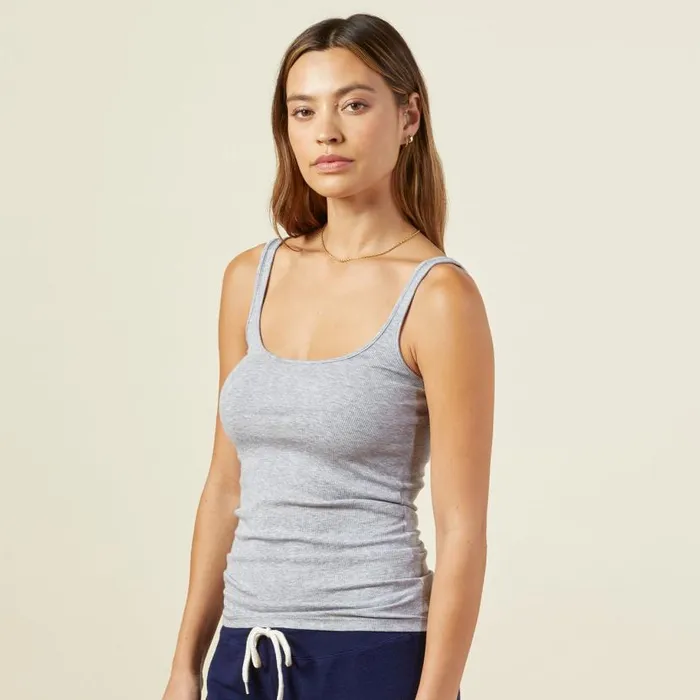 MONROW Tanks Narrow Rib Tank 8211 Dark Heather Color 8211 Women MONROW Tanks Narrow Rib Tank 8211 Dark Heather Color 8211 Women