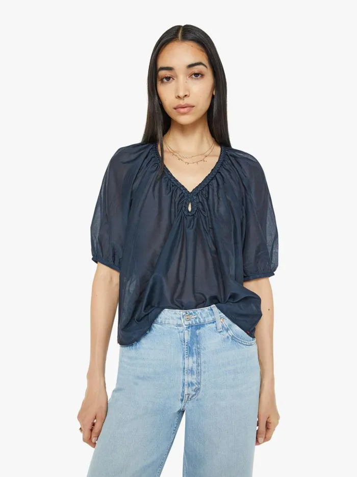 Mother Denim Blythe Top Blue Sapphire 8211 Women