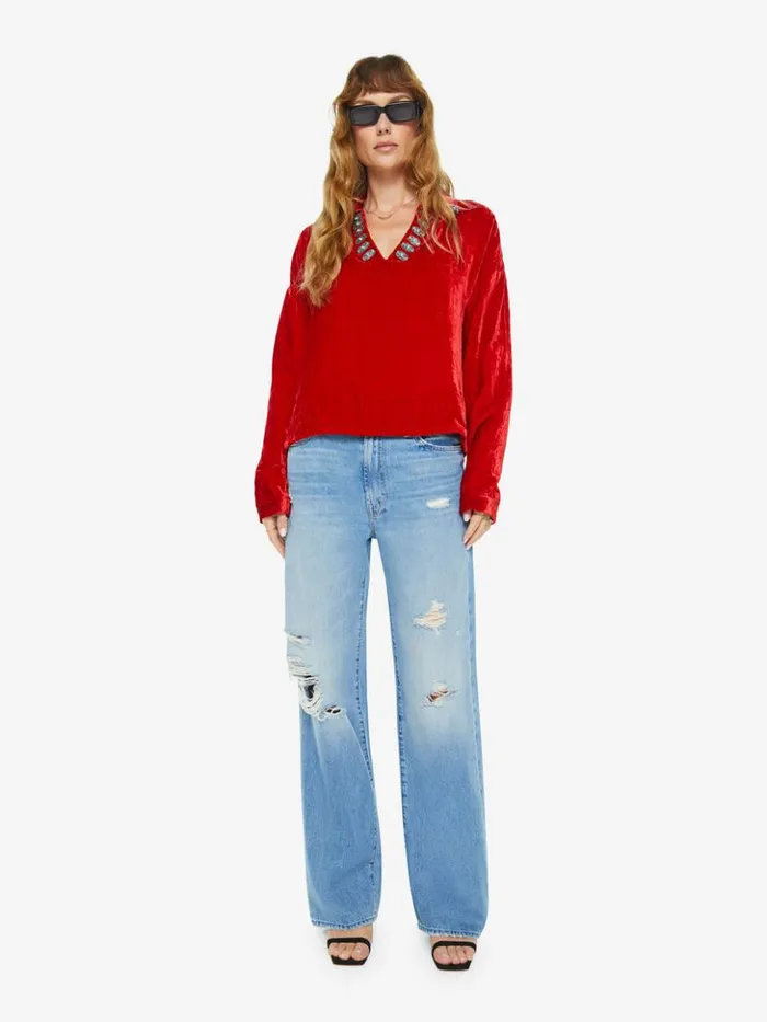 Mother Denim Dylan Velvet Tunic Ruby 8211 Women Mother Denim Dylan Velvet Tunic Ruby 8211 Women