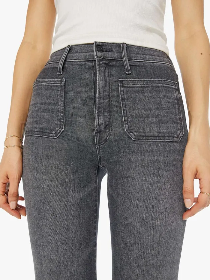 Mother Denim Flare The Patch Pocket Twister Sneak Wash Up In Smoke 8211 Women