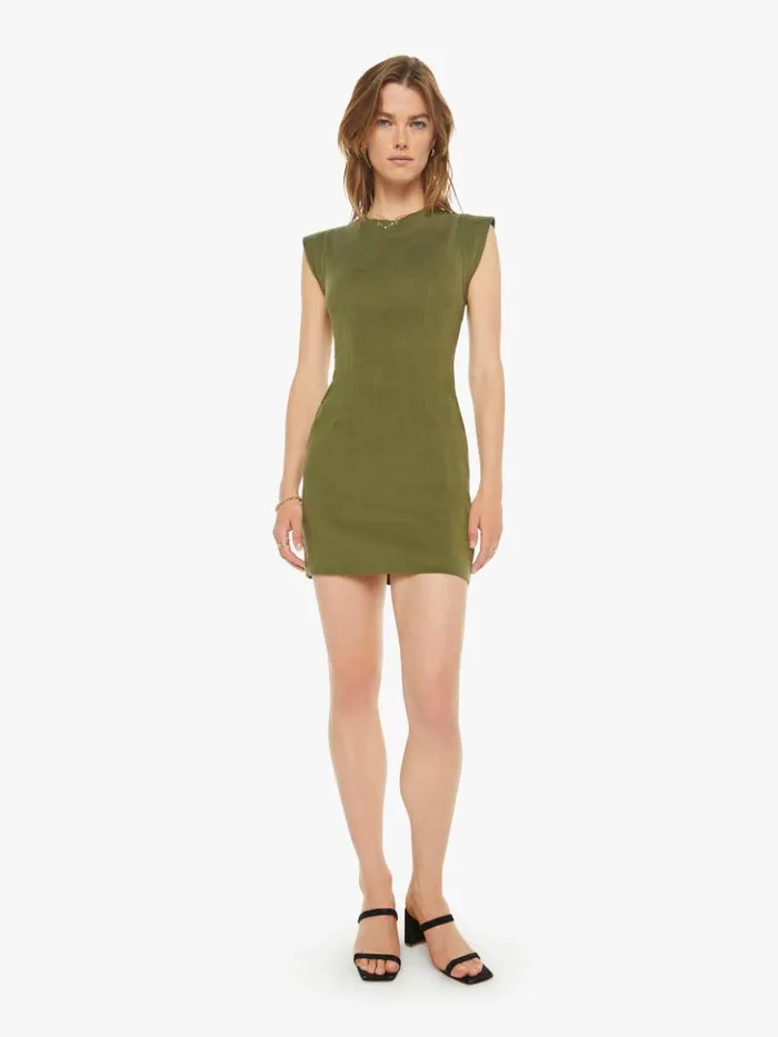 Mother Denim Palma Fitted Dress With Back CutOut Olive 8211 Women