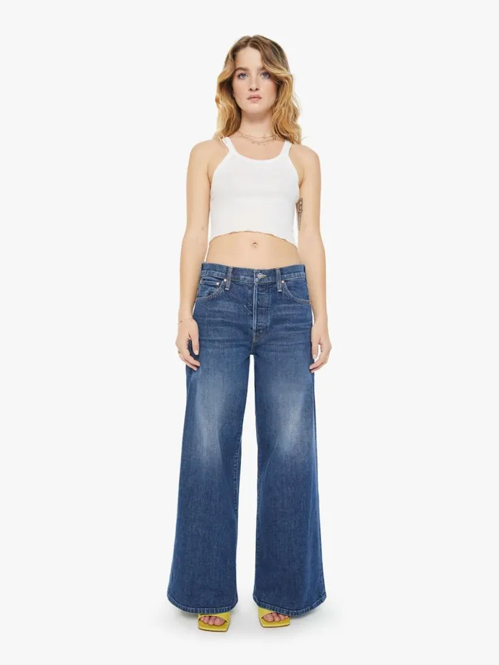 Mother Denim Wide Leg Petites The Lil039 Ditcher Roller Sneak Wash Cannonball 8211 Women Mother Denim Wide Leg Petites The Lil039 Ditcher Roller Sneak Wash Cannonball 8211 Women