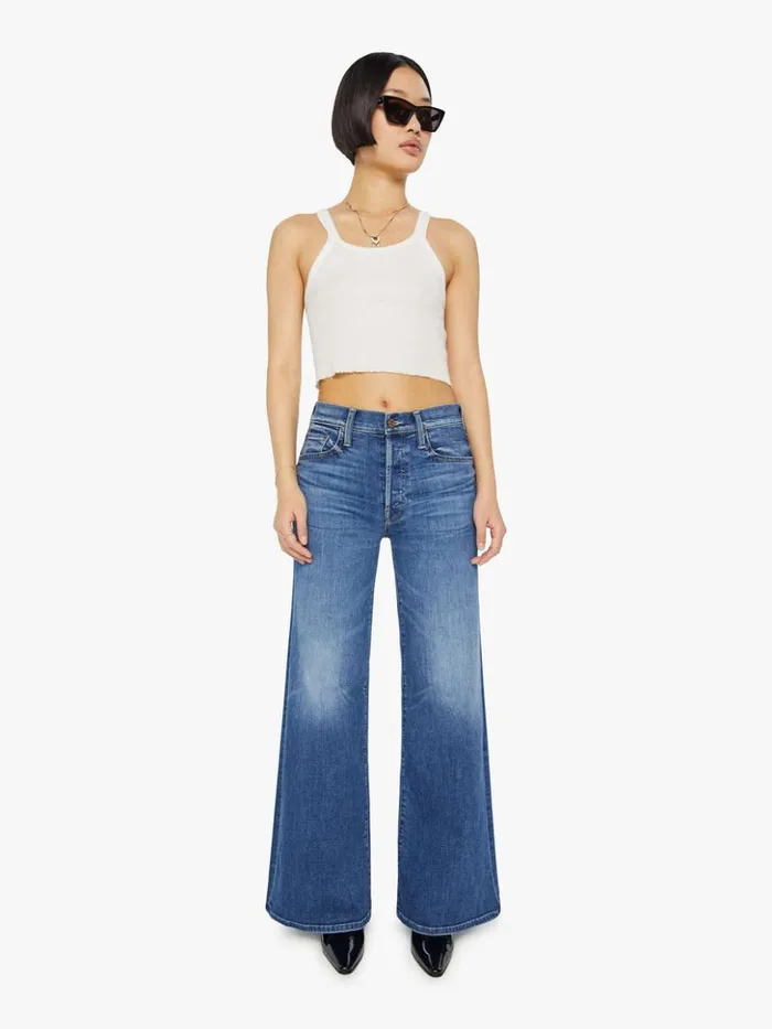 Mother Denim Wide Leg Petites The Lil039 Tomcat Roller Sneak Wash Sixth Sense 8211 Women Mother Denim Wide Leg Petites The Lil039 Tomcat Roller Sneak Wash Sixth Sense 8211 Women