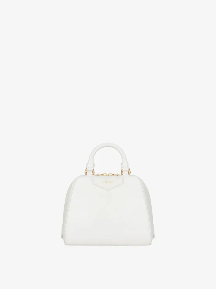 Nano Antigona Cube Bag In Leather Ivory Women Givenchy Crossbody Bags