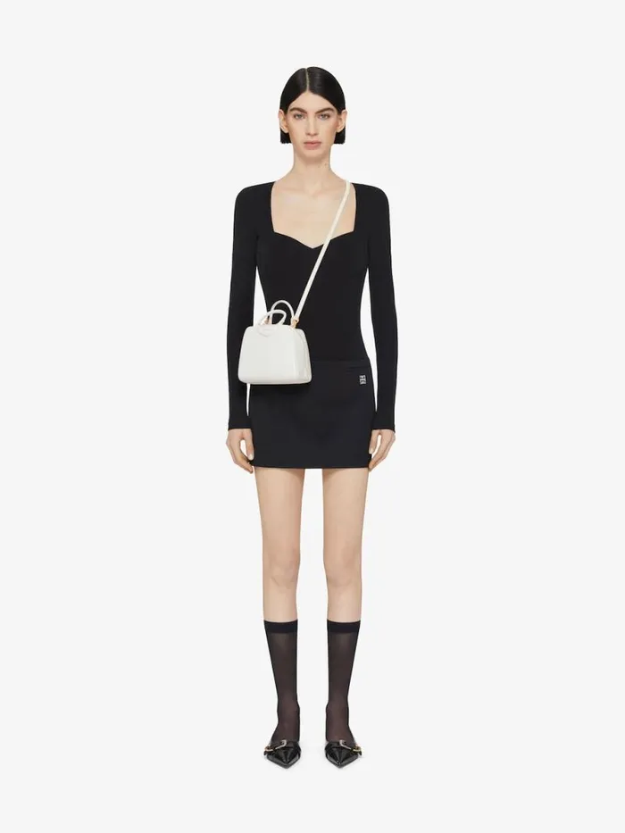 Nano Antigona Cube Bag In Leather Ivory Women Givenchy Crossbody Bags