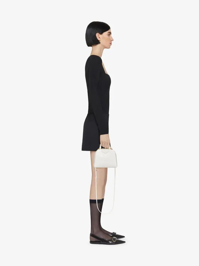 Nano Antigona Cube Bag In Leather Ivory Women Givenchy Crossbody Bags