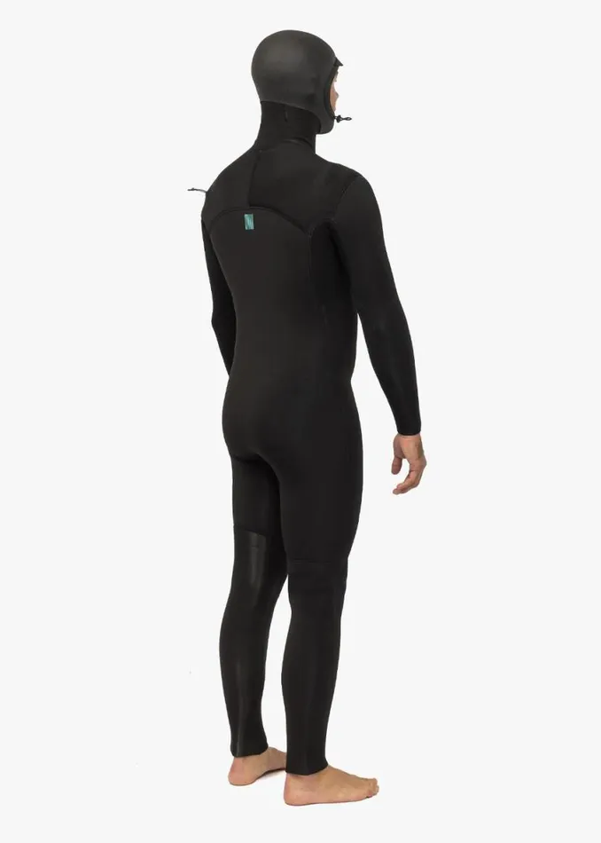 New Seas 43 Hooded UZip Wetsuit Black Men Vissla Wetsuits