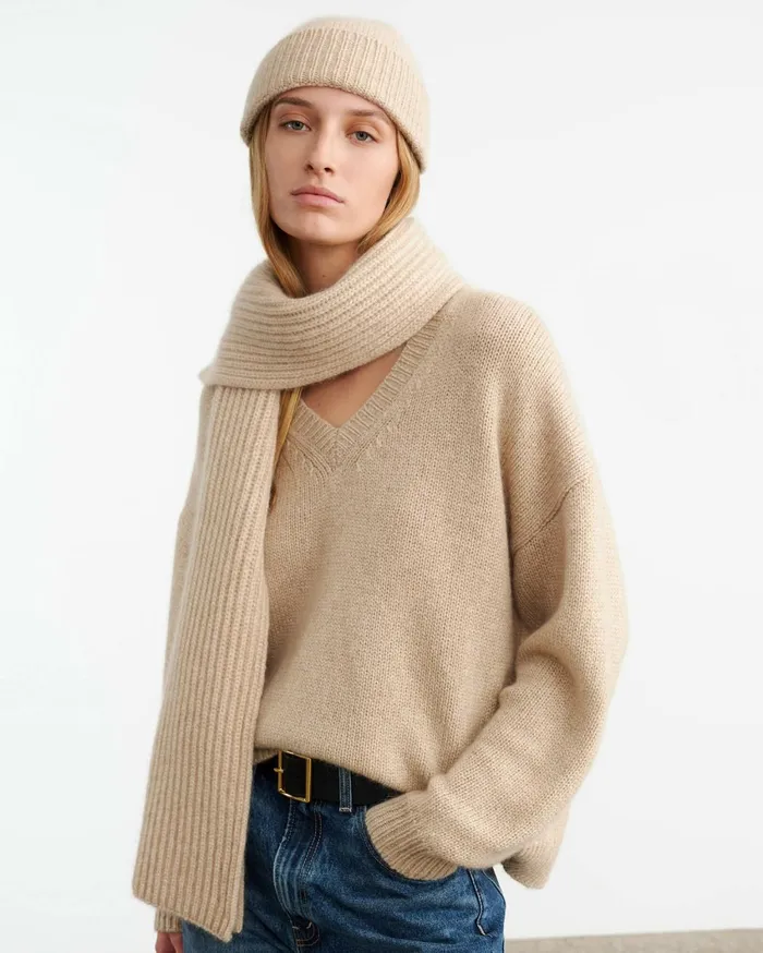 Nili Lotan CAMARI CASHMERE HAT Black Women Belts and Accessories