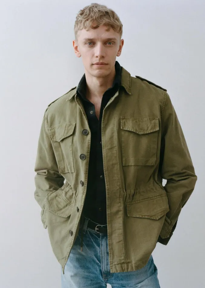 Nili Lotan CHARLIE JACKET Uniform Green Men Jackets and Coats