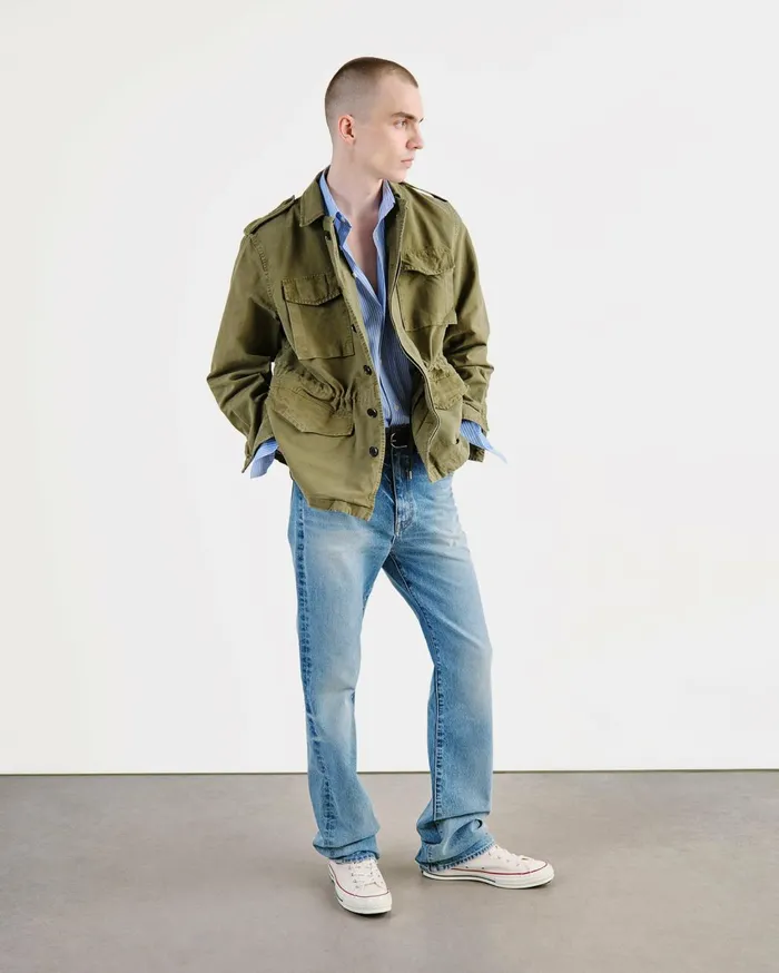 Nili Lotan CHARLIE JACKET Uniform Green Men Jackets and Coats