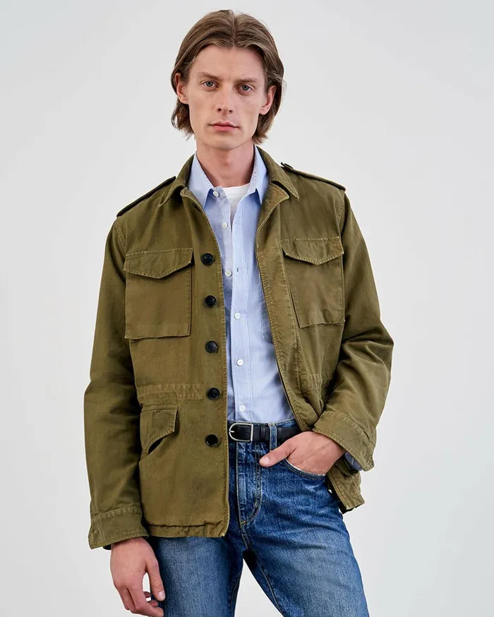Nili Lotan CHARLIE JACKET Uniform Green Men Jackets and Coats
