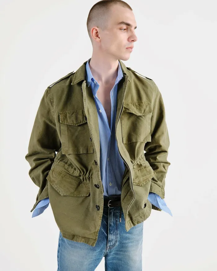 Nili Lotan CHARLIE JACKET Uniform Green Men Jackets and Coats