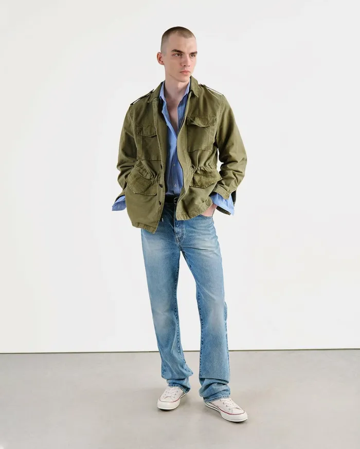 Nili Lotan CHARLIE JACKET Uniform Green Men Jackets and Coats