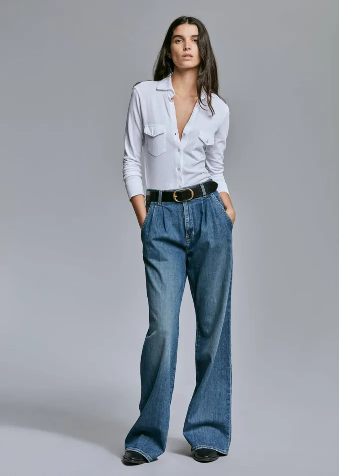 Nili Lotan FLORA JEAN Classic Wash Women Denim