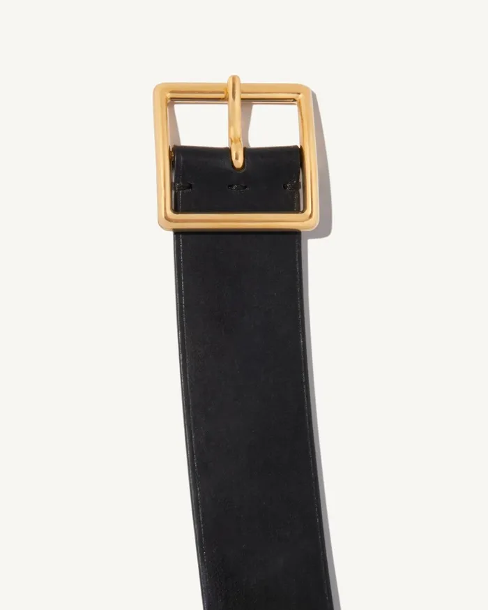 Nili Lotan MARCELA BELT Black Wantique Brass Buckle Women Belts and Accessories