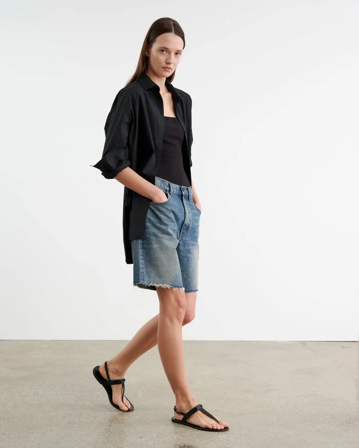 Nili Lotan RUSSEL DENIM SHORT Summer Wash Women Pants and Shorts