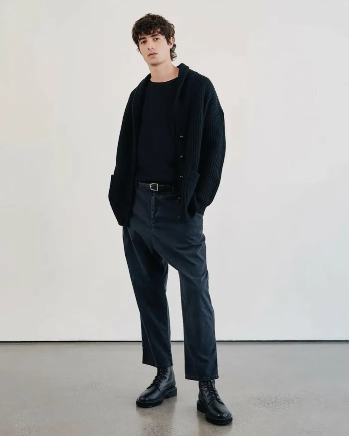 Nili Lotan SOMAC CASHMERE CARDIGAN Black Men Sweaters