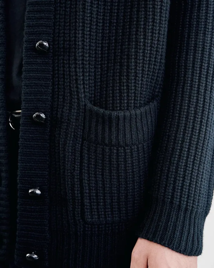 Nili Lotan SOMAC CASHMERE CARDIGAN Black Men Sweaters