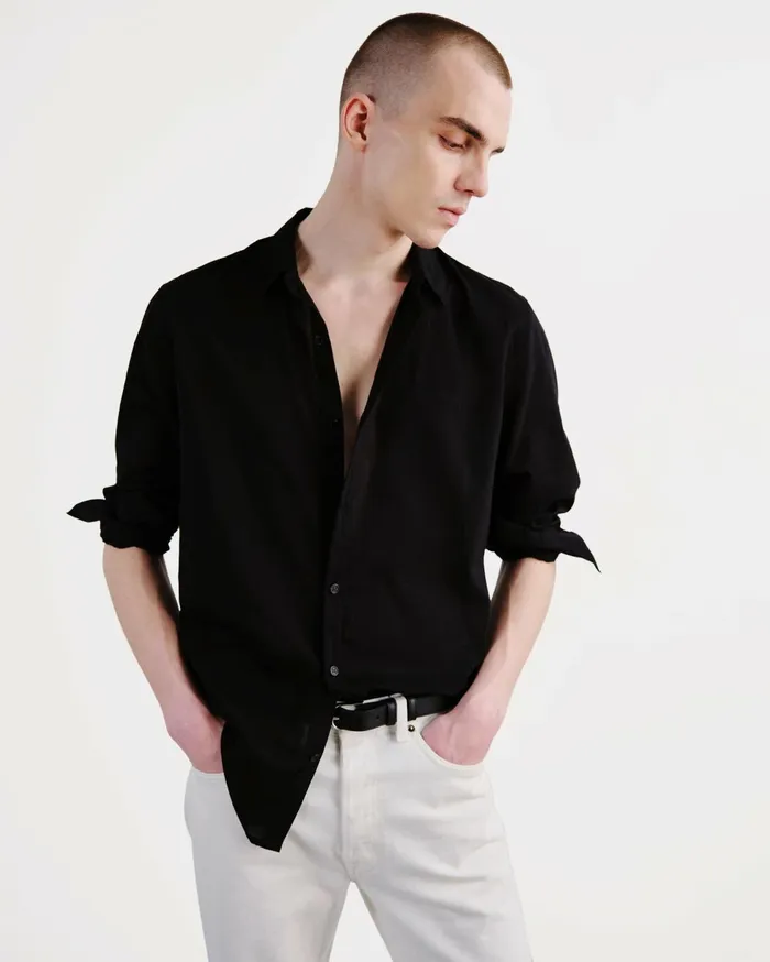 Nili Lotan VITUS SHIRT Black Men Shirts