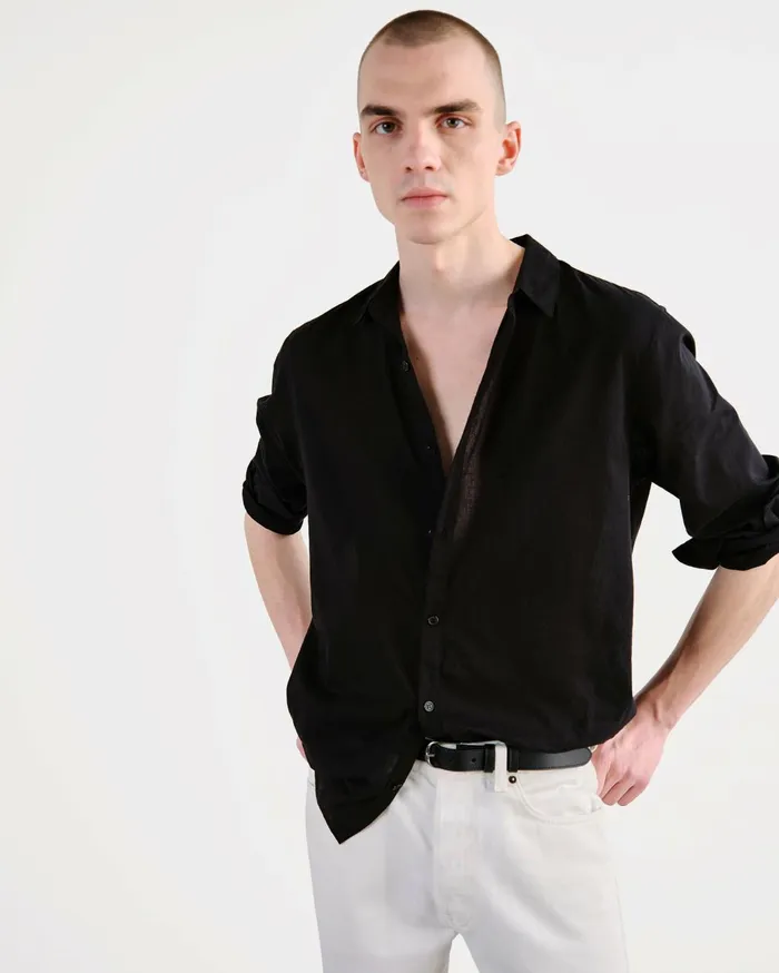 Nili Lotan VITUS SHIRT Black Men Shirts