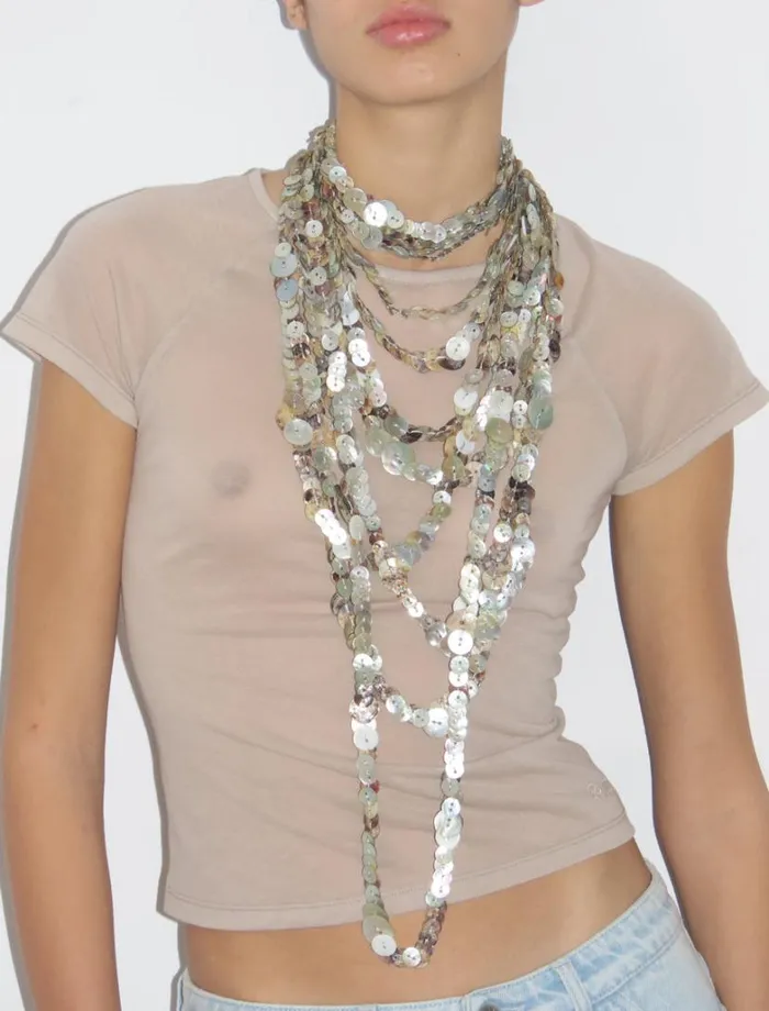 No 1900 Long Bottoni Necklace Ecru Women Paloma Wool Jewelry
